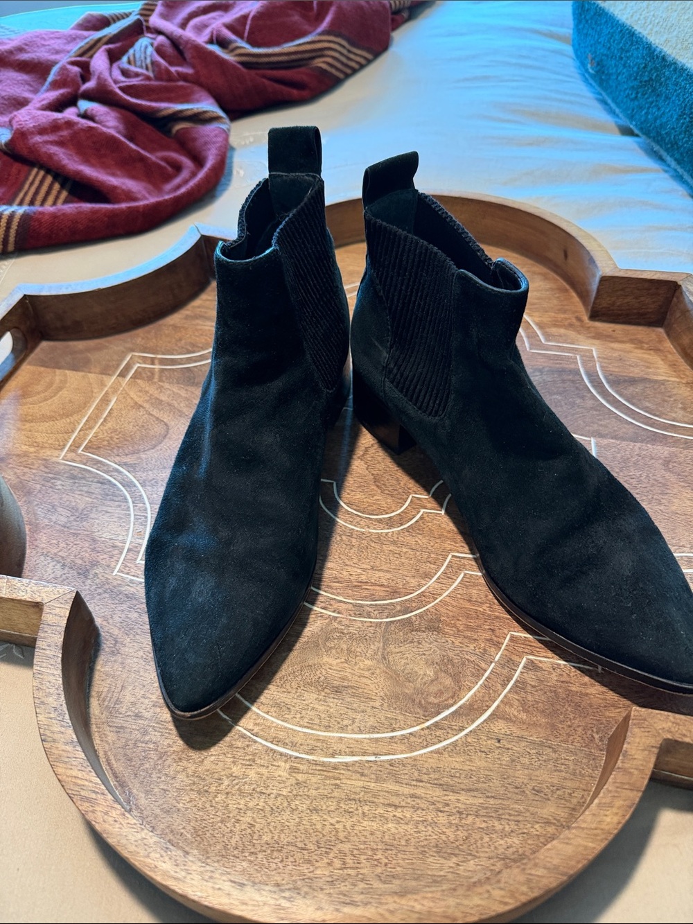 Dolce Vita Black Suede Chelsea Ankle Boots - Classic Slip-On Style